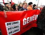 Landtagsfraktionen der LINKEN protestieren gemeinsam gegen den Nazi-Aufmarsch; Foto: Elke Brosow